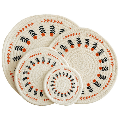 4 Pack Round Cotton Rope Table Mats 2