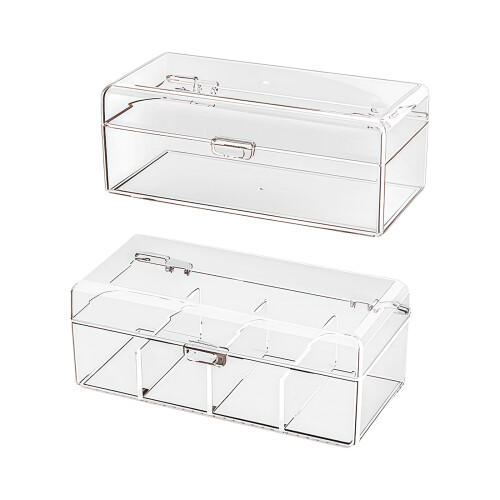 Plastic Hair Accessories Storage Box Dustproof-Four grids 2