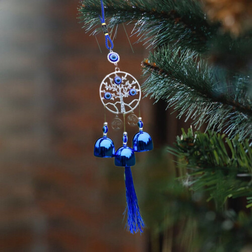 Blue Eyes Metal Wind Chimes with Tassel and Bell 1