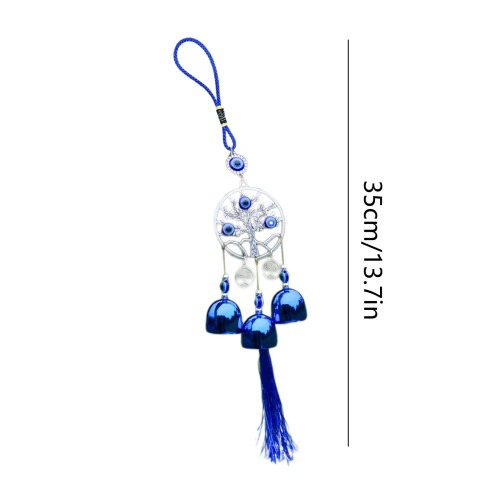 Blue Eyes Metal Wind Chimes with Tassel and Bell 2