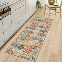 (【Multicolor】, 20×47inch / 50×120cm) 1pc Creative Bohemian Moroccan Print Absorbent Non-Slip Easy-Clean Mat, Decorative Mat
