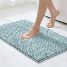 (Blue, 15.7"X23.6"/40*60cm) 1pc Chenille Bathroom Rug Bath Mat Non Slip Absorbent and Soft Floor Mats Machine Washable for
