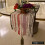 Red table runner silk abstract modern pattern 14x64 inch 5