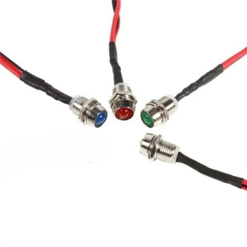 8mm LED Panel Indicator Lamps 12V Set of 5 1