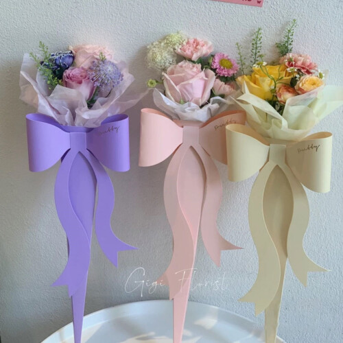Flower Box Bowknot Design Paperboard 5 pcs 2