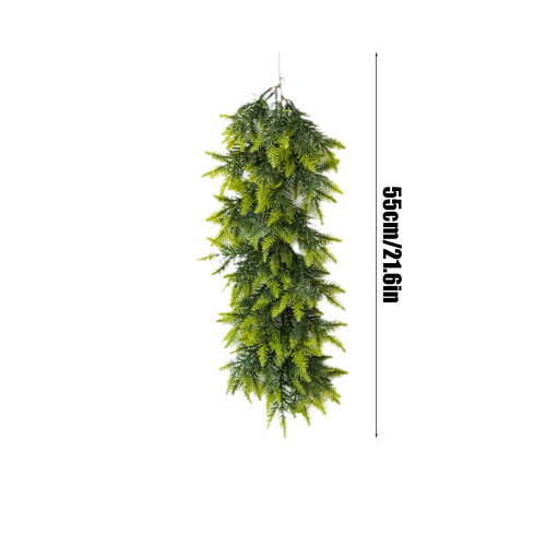 Guirlanda de Natal de rattan Hiroekza, 56 cm (22 polegadas), verde 2