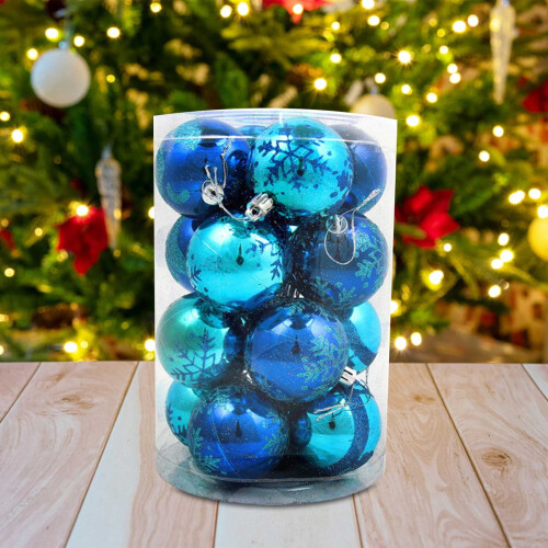 Staron blue Christmas ornaments shatterproof 16 pcs 1