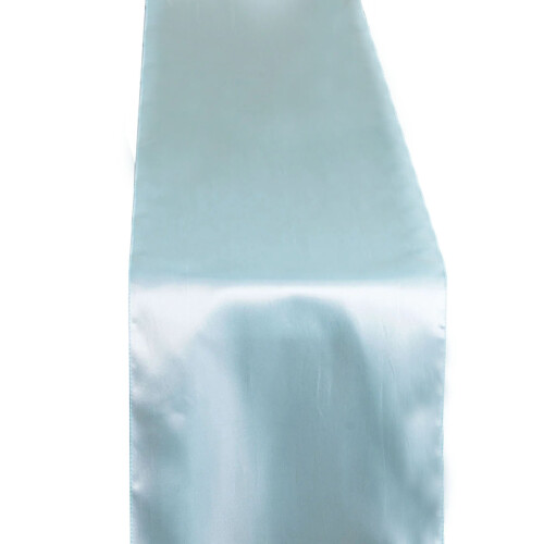 Satin Table Runner 12 x 108 in Light Blue 2