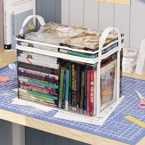 Clear PVC Book Storage Bag with Zip Closure 1