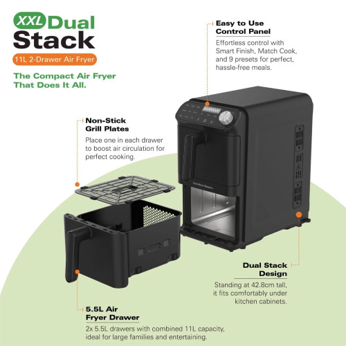 Hamilton Beach Air Fryer, 11L Dual Stack XXL, by Hamilton Beach, 2