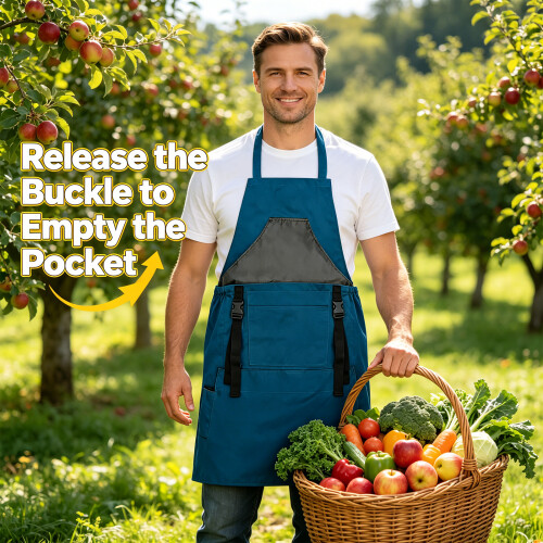 Large Capacity Work Apron Garden Aprons with Pocket For Fruit 2