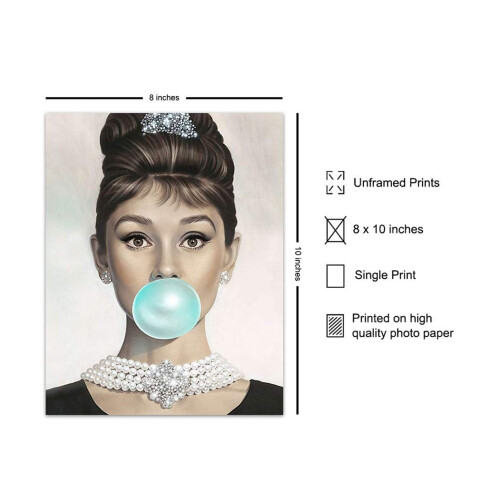 Audrey Hepburn Wall Art Print - 8x10 in 1