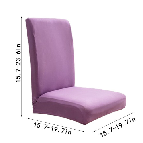 Set van effen, elastische stoelhoezen voor eetkamerstoelen 2