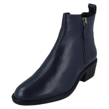 (Navy, UK 4) Ladies Van Dal Zip Fastening Ankle Boots - Barlow II