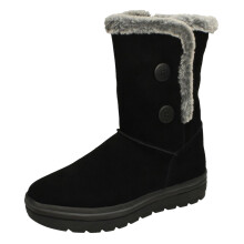 (Black, UK 2) Ladies Skechers Memory Foam Faux Fur Lined Mid Calf Boots - Cool Gal 49864