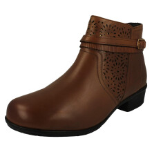 (Tan, UK 6) Ladies DB Shoes 2V Dual Fitting Ankle Boots - Sky