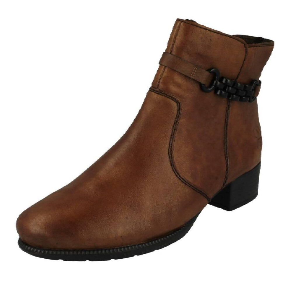 Rieker (, Uk 7.5) Womens Zip Up Chelsea Style Ankle Boot 78676 Brown