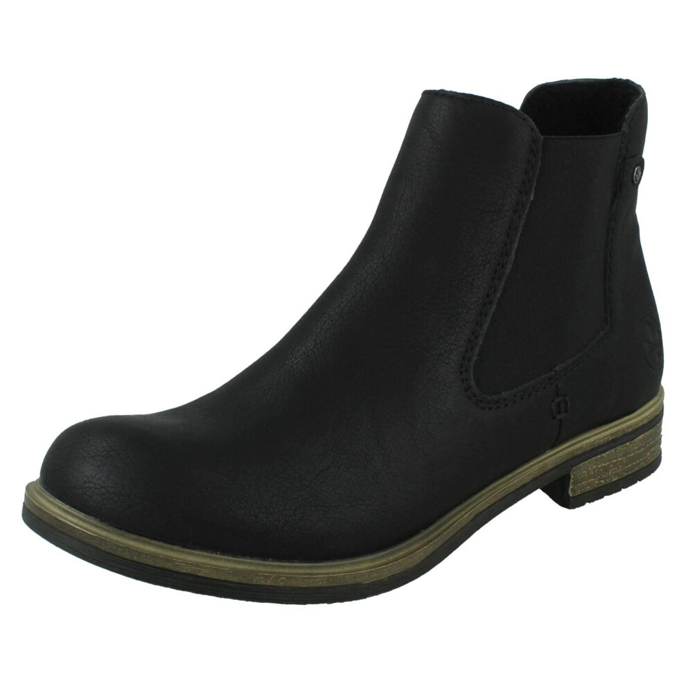 Rieker (, Uk 6.5) Ladies Elasticated Gusset Panel Chelsea Boots 72254 Black