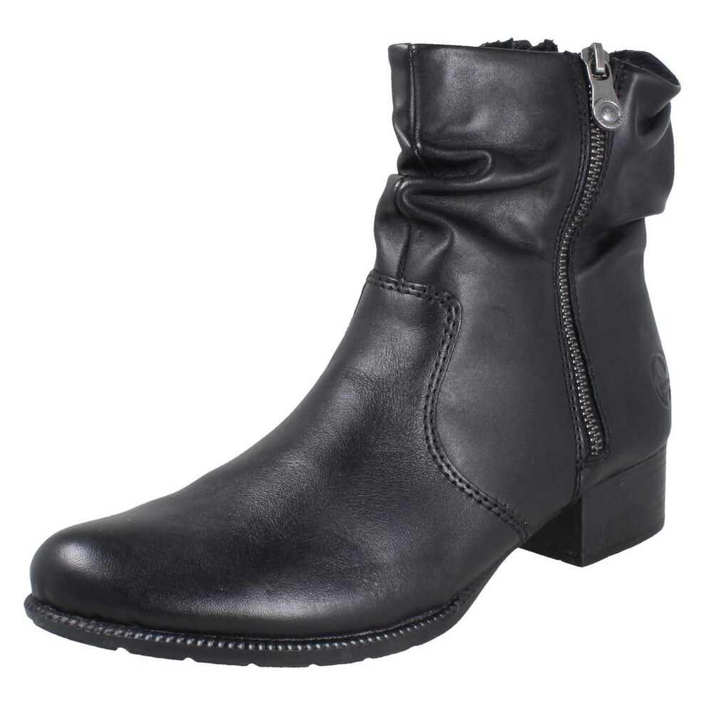Rieker (Black, Uk 4) Ladies Smart Casual Ankle Boots 78656
