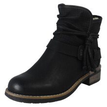 (Black, UK 7.5) Ladies Rieker Fleece Lined Ankle Boots 94689