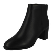(Black, UK 4.5) Ladies Clarks Elegant Heeled Ankle Boots - Freva55 Zip