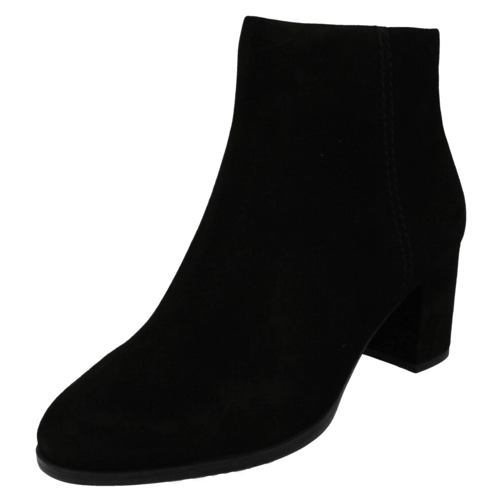 Clarks (, Uk 7) Ladies Elegant Heeled Ankle Boots - Freva55 Zip Black