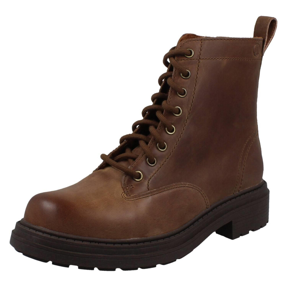 Clarks (Brown, Uk 4.5) Ladies Chunky Sole Combat Style Boots - Orinoco3 Style