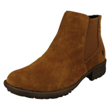 (Tan, UK 5) Ladies Hush Puppies Block Heeled Ankle Boots - Madisyn