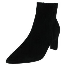 (Black, UK 3) Ladies Spot On High Heel Leather Ankle Boots with Pointed Toe Inside Zip F51213