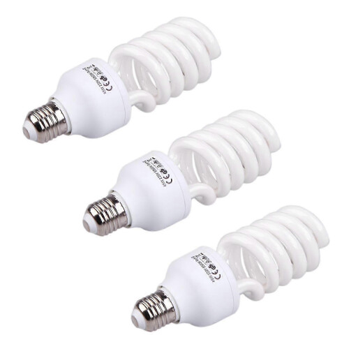 3x 5500K E27 Studio Bulb for Video Lighting