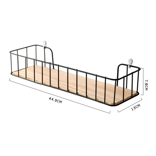 Wall Mounted Iron and Wood Shelf 44.9cm 1