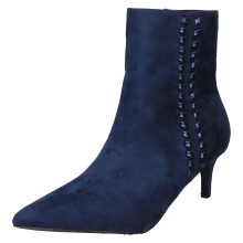 (Navy, UK 6) Ladies Collection Mid Heel Pointed Toe Ankle Boots F51222