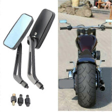 Zijspiegels voor Harley Softail Zwart rechthoekig 8mm 10mm