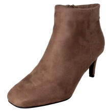 (Taupe, UK 6) Ladies Collection High Heel Ankle Boots with Zip Fastening F51236