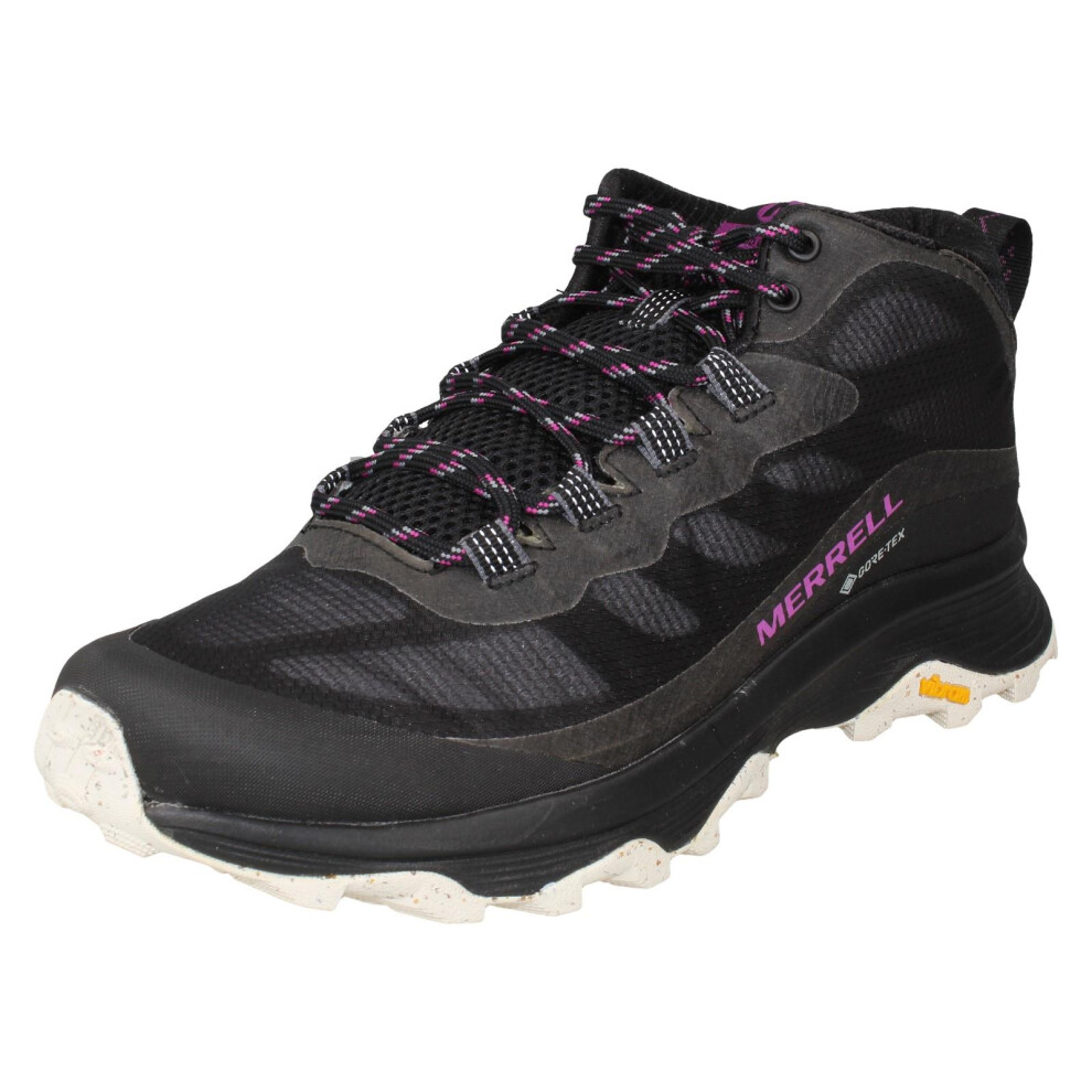 Merrell (, Uk 8) Ladies Gore-Tex With A Vibram Sole Walking Boots - Moab Speed Mid Gtx Black