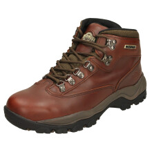 (Brown, UK 4) Ladies Northwest Territory Leather Hiking Walking Waterproof Ankle Boots - Peak