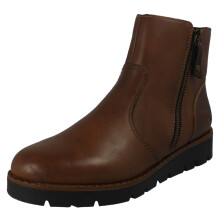 (Brown, UK 6) Ladies Rieker Antistress Double Zip Ankle Boots 44950