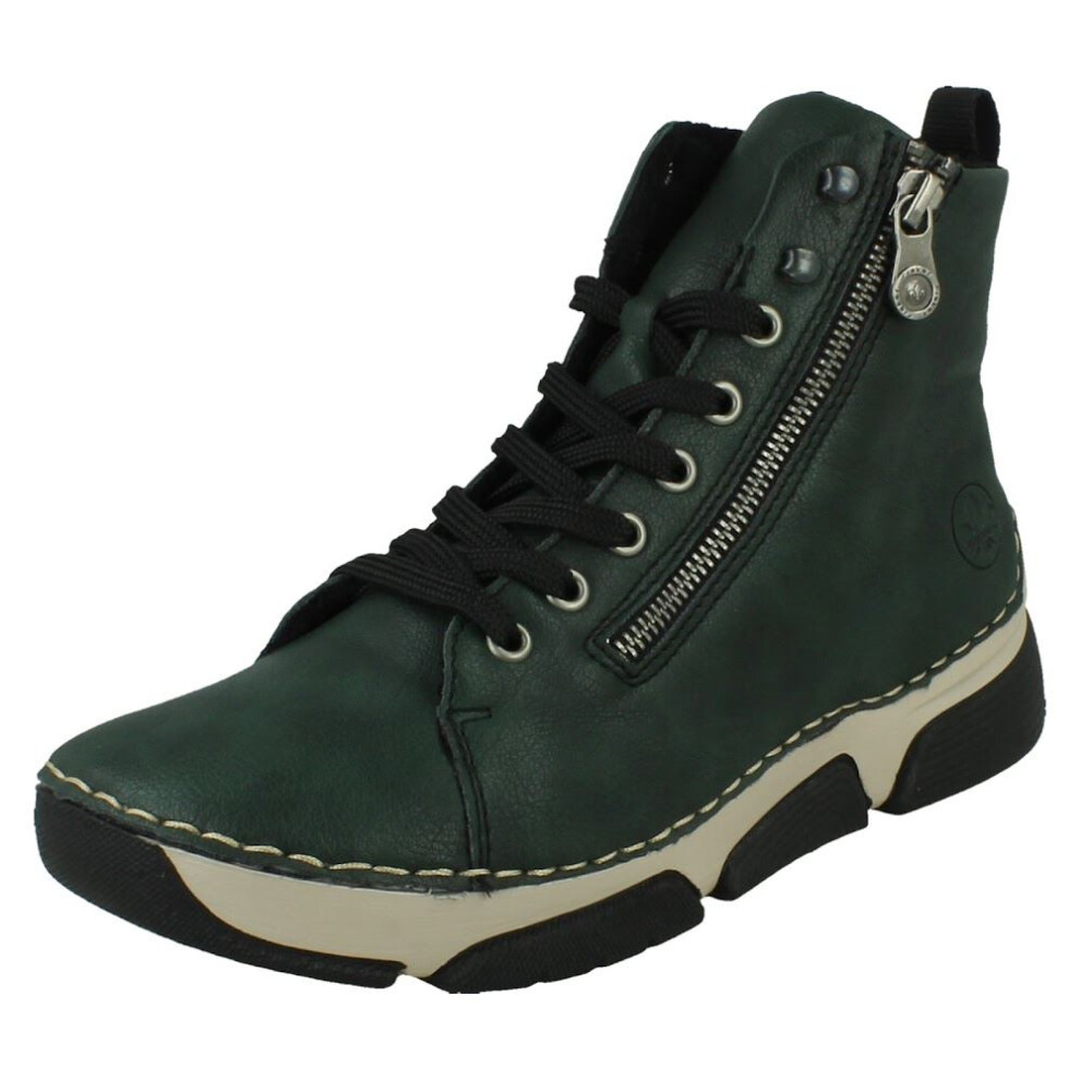 Rieker (Green, Uk 7.5) Ladies Casual Ankle Boots 45920