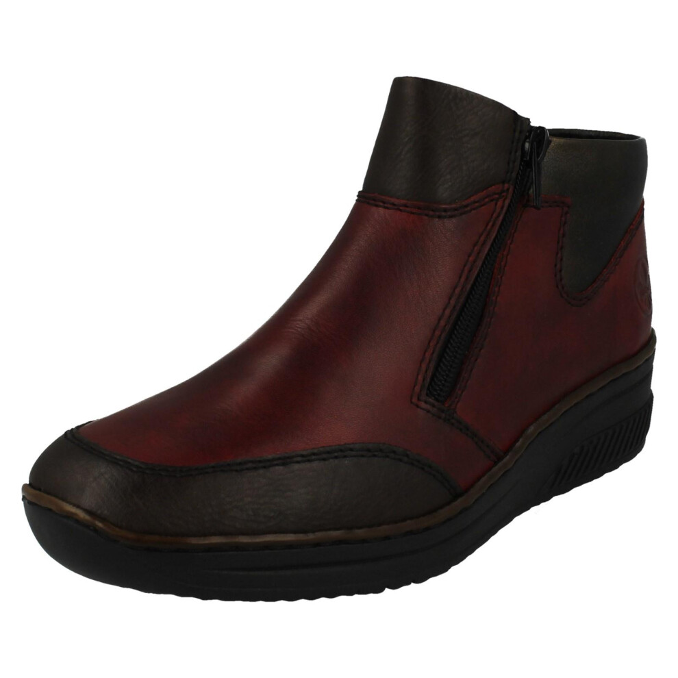 Rieker (Red, Uk 5) Ladies Fleece Lined Ankle Boots 48754