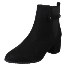 (Black, UK 7) Ladies Spot On Wide Fit Zip Up Ankle Boots F51253