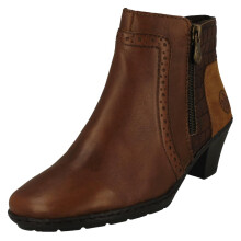 (Brown, UK 6) Ladies Rieker Fleeced Lined Heeled Ankle Boots 57186