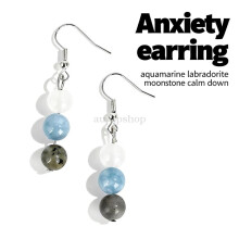 Natural Stone Bead Drop Earrings Healing Calm Energy Purify Jewelry