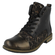 (Black, UK 6) Ladies Rieker Tex Casual Ankle Boots 74842
