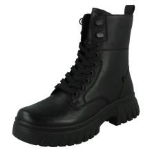 (Black, UK 7.5) Ladies Rieker Combat Boots W1870