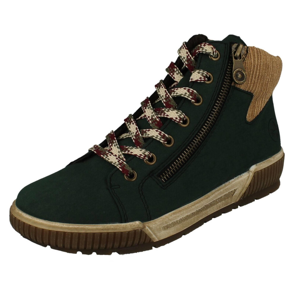 Rieker (Green, Uk 4) Ladies Fleece Lined Dual Fastening Ankle Boots N0709