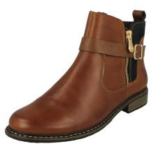 (Brown, UK 3.5) Ladies Rieker Fleece Lined Boots Z4959
