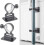 Ensemble de 2 pieds de parasol pour balcon, fixation murale et amovibles. 1