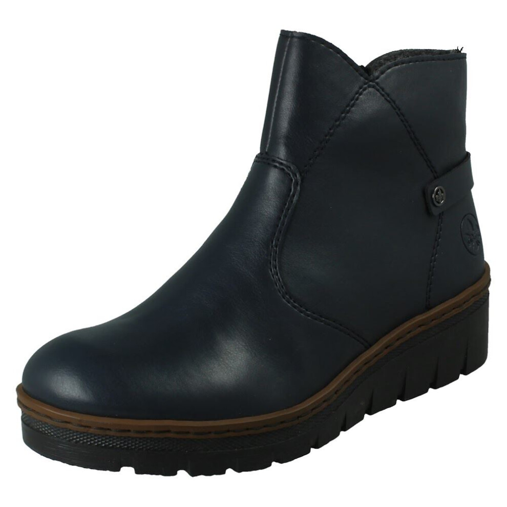 Rieker (Blue, Uk 5) Ladies Fleece Lined Ankle Boots X9164