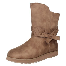 (Beige, UK 3) Ladies Skechers Warm Tech Memory Foam Boots Keepsakes 2.0 - Night Peaks