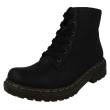 (Black, UK 3.5) Ladies Rieker Lace Up Detailed Ankle Boots 78240